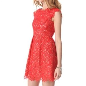 Shoshanna Lace Cap Sleeve Dress
